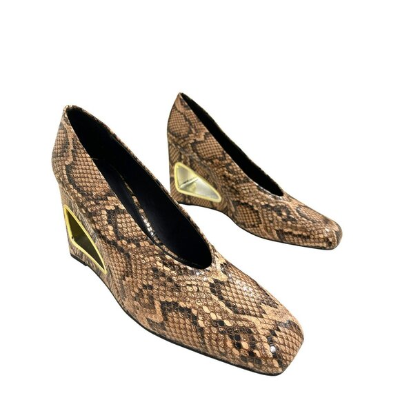 Katy Perry Hollow Wedge Snake Skin Shoes Size 10 M NEW - Picture 1 of 9